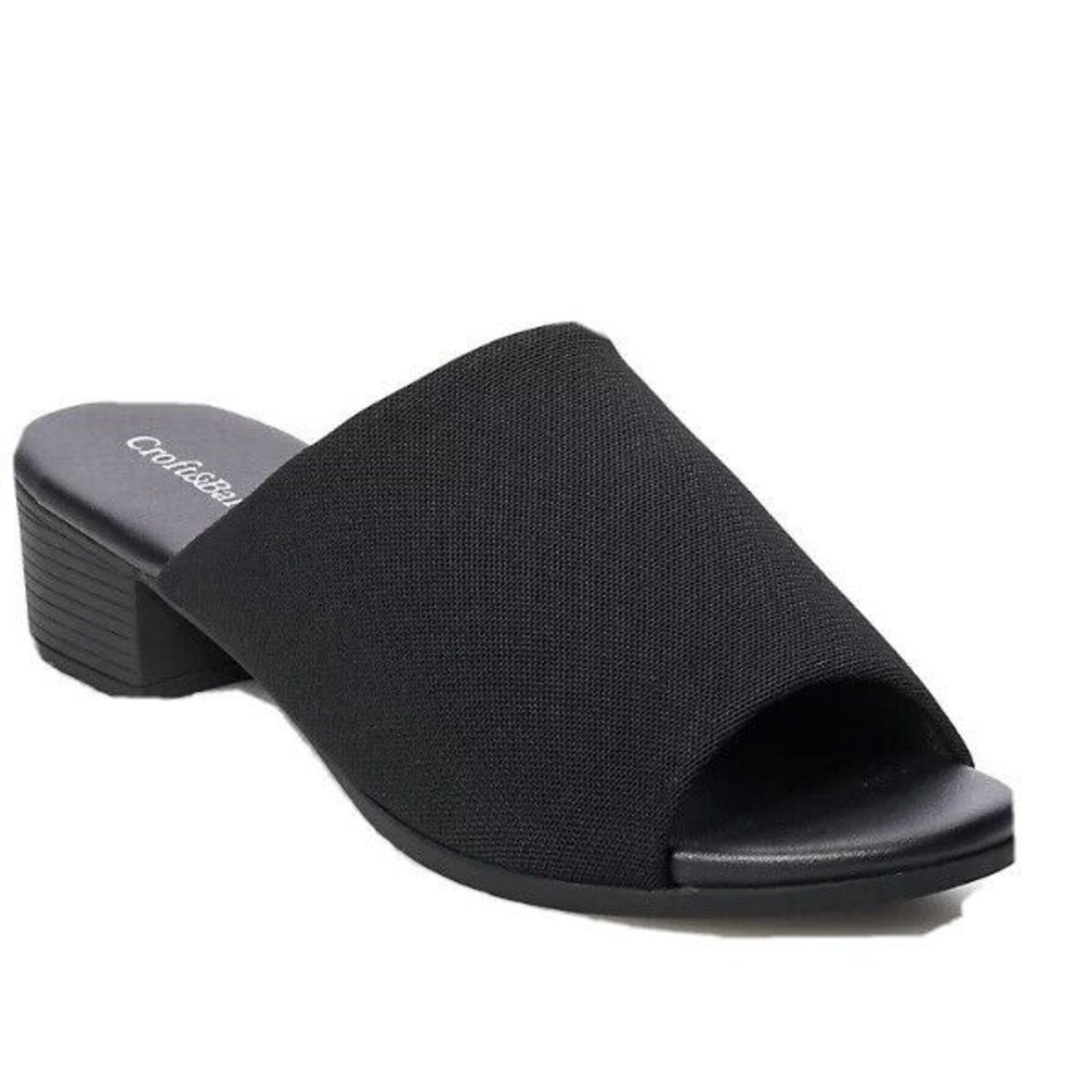 COPY - Croft&Barrow Size 8 Black Ortholite Stretch SlideSandals.Foam Footbed.MS…